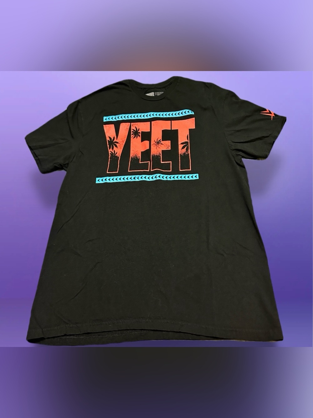 WWE Black Tee with Orange YEET and Teal Accents XL